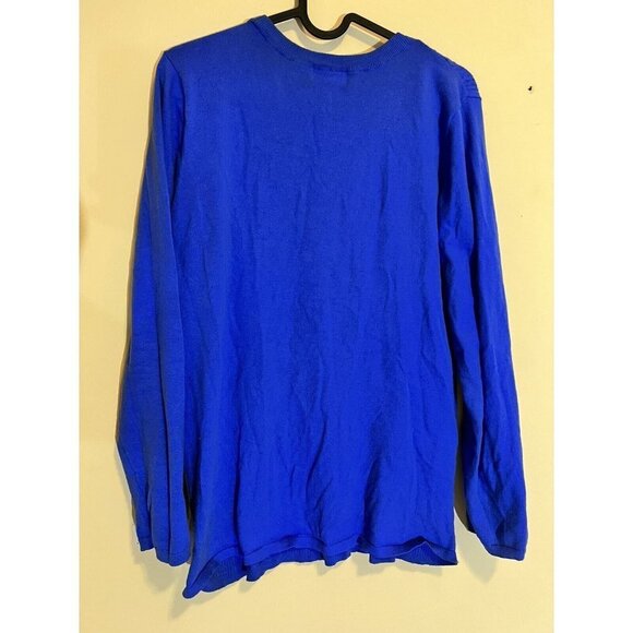LAURA SCOTT Blue Women Size large Women's blue classic sweater - Picture 5 of 9